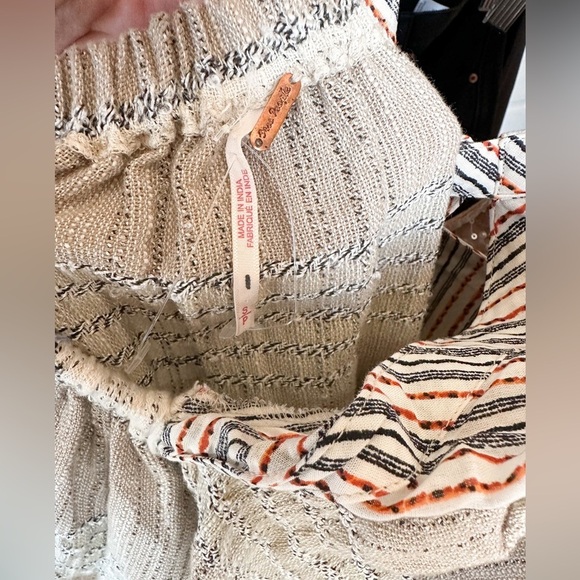 Free People Cozy Stripe Mini Bohemian Dress European Summer - Picture 3 of 5